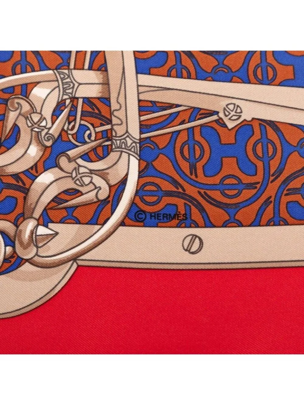 Hermes Carre 90 Mors Et Gourmettes Horse Bit and Chain Scarf Large Multicolor